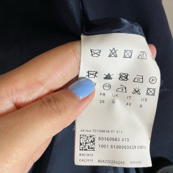 BOSS HUGO BOSS VIRGIN-WOOL SINGLE-BREASTED JACKET BLAZER SIZE 6 - Picture 3 of 9